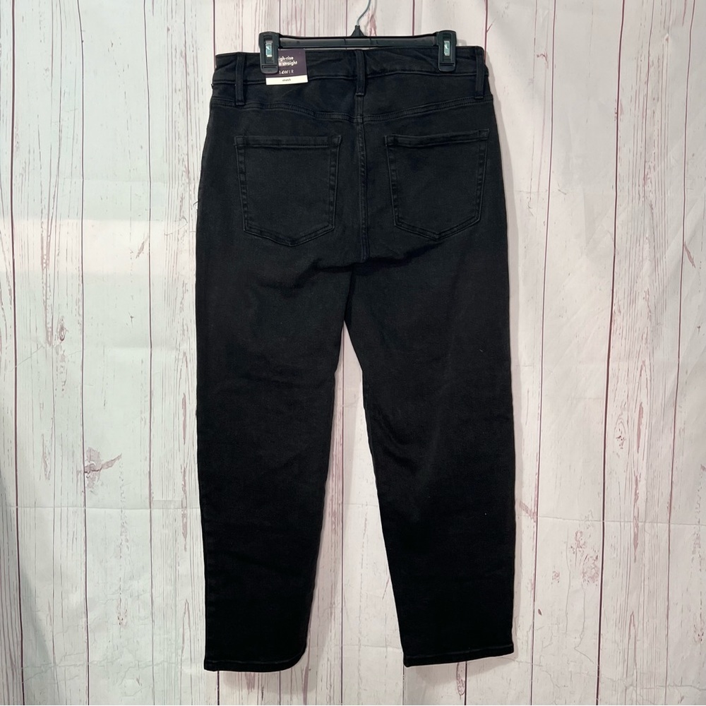 Ava & Viv High Rise Straight Jeans Black Denim Plus Size New 14 24 26 - Picture 5 of 9